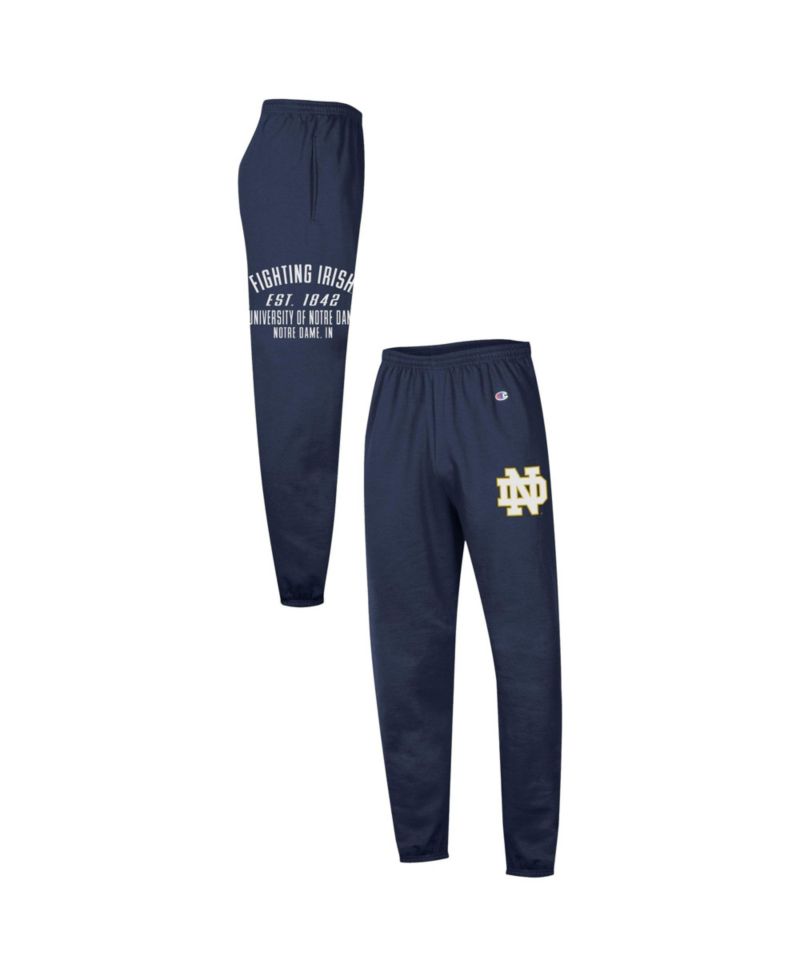 Men's Navy Notre Dame Fighting Irish Powerblend Banded Fleece Sweatpants