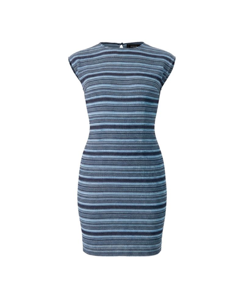 Women's Short Sleeveless Knit Dress with Round Neck
