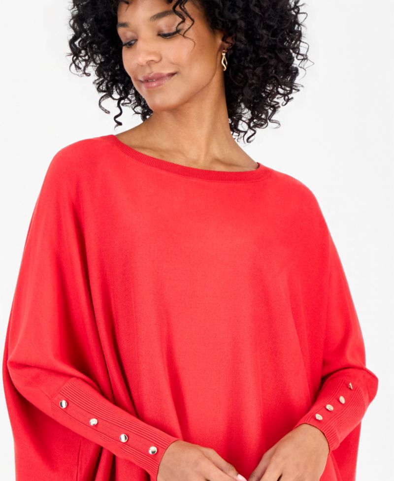 Plus Size Boatneck Poncho Sweater