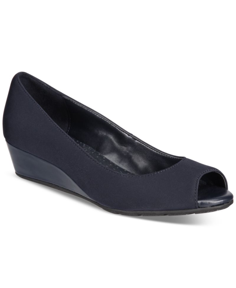 Women's Candra Low Wedge Peep Toe Dress Pumps