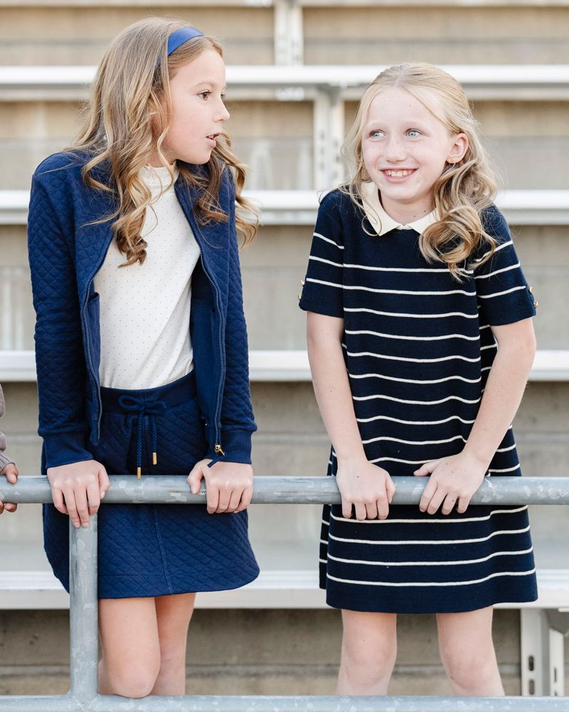 Hope and Henry Little and Big Girls' Quilted Zip-Up Bomber Jacket