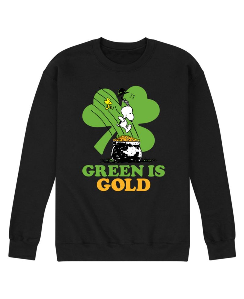 Men's Peanuts Green Is Gold Long Sleeve Fleece