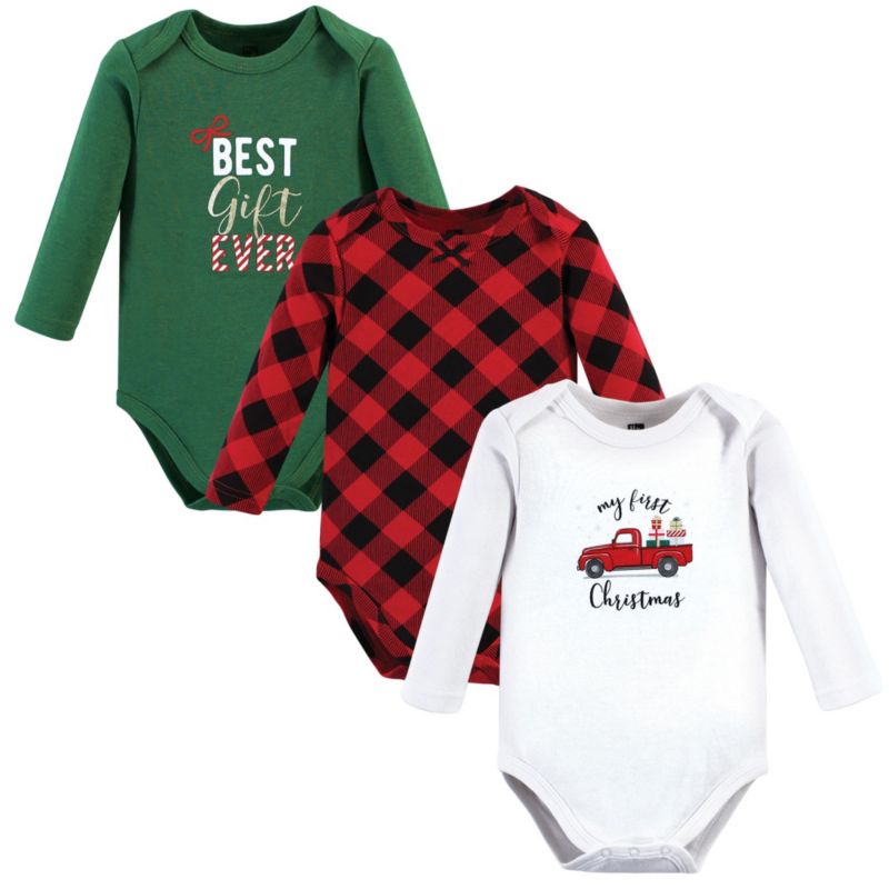 Baby Girls Hudson Breathable Cotton Long-Sleeve Bodysuit Bundle 3 Count