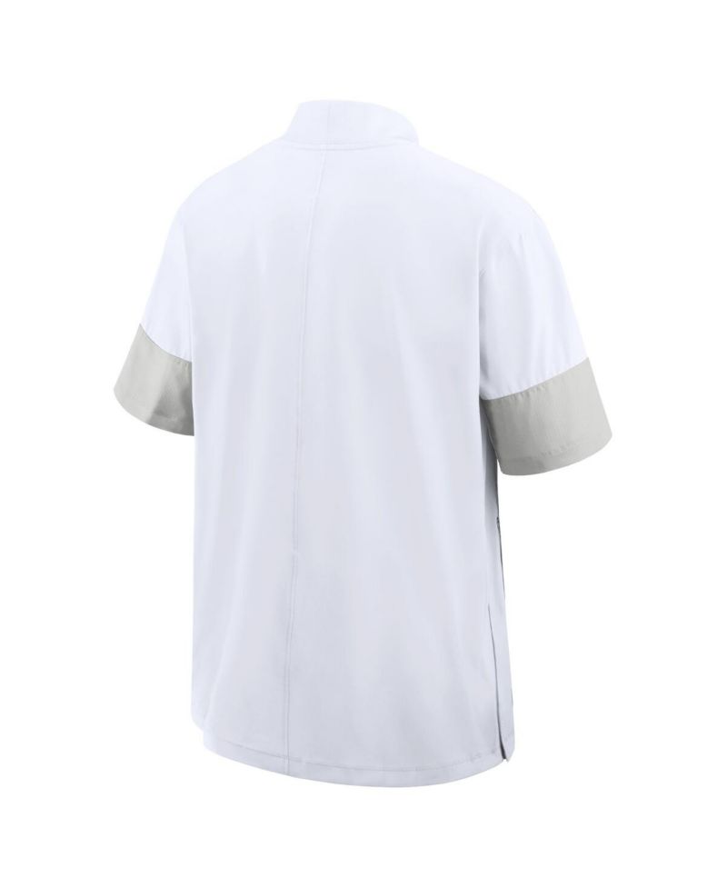 Men's White Auburn Tigers 2025 Sideline Coaches Lightweight Short Sleeve Jacket