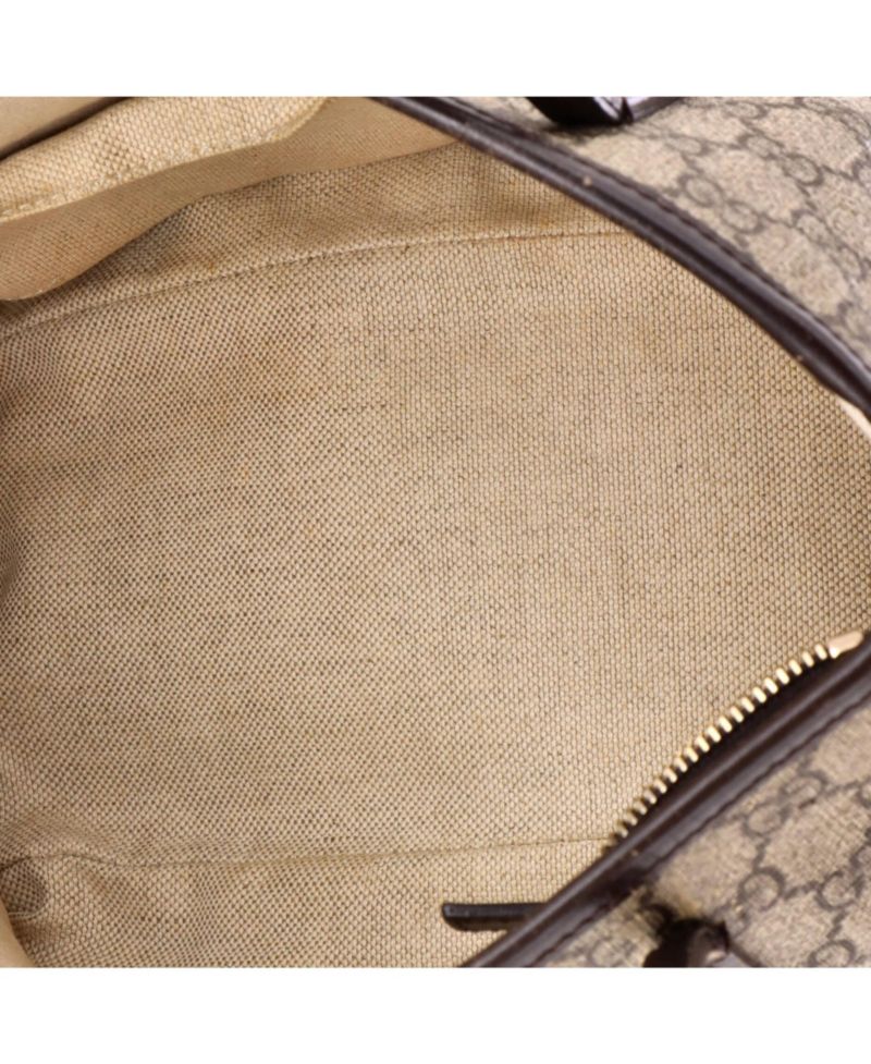 Small Convertible Zip Tote GG Coated Canvas with Leather
