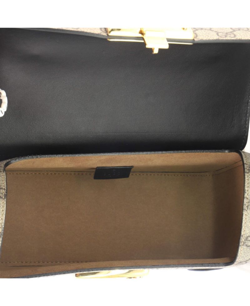 Small Padlock Bamboo Shoulder Bag GG Coated Canvas