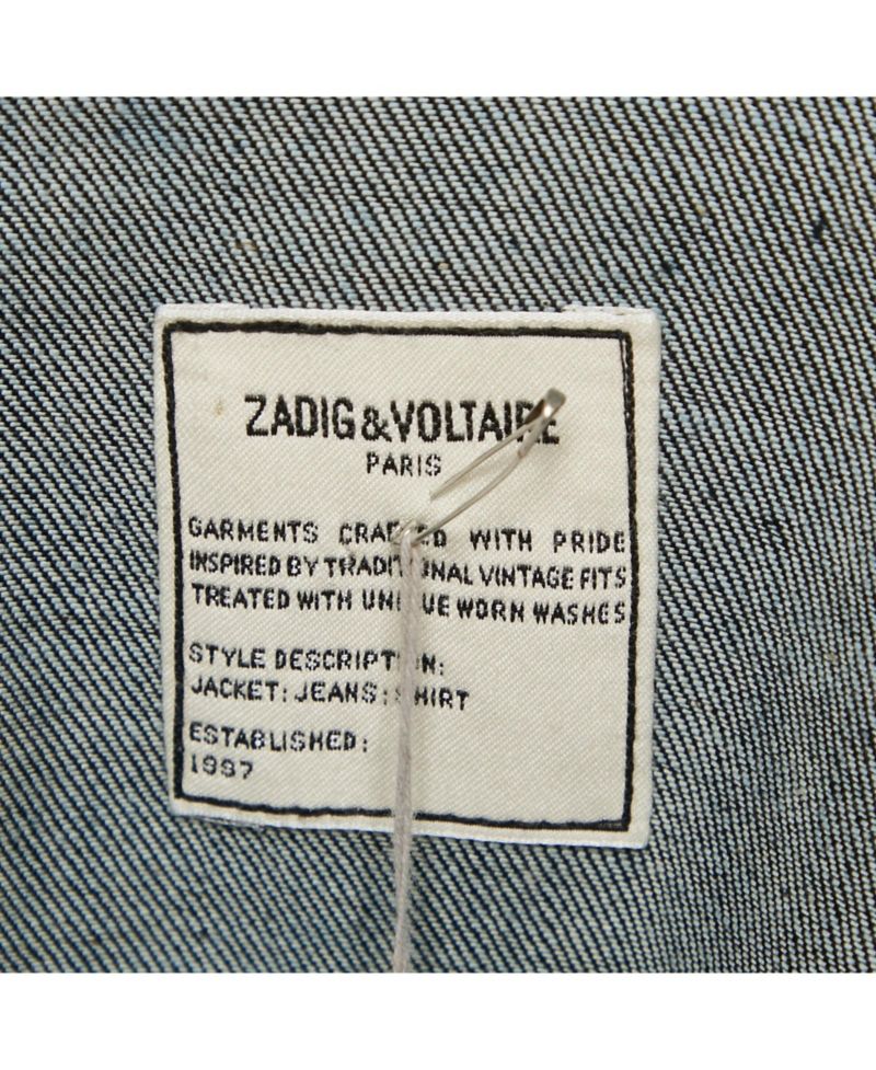 Women's Pre-Owned Zadig and Voltaire Blue Denim Button Front Base Brut Jacket