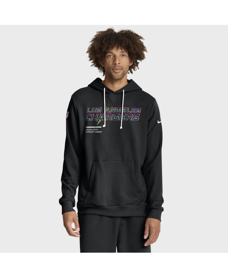 Men's Black Los Angeles Chargers 2025 NFL Crucial Catch Sideline Standard Issue Dri-FIT Hoodie