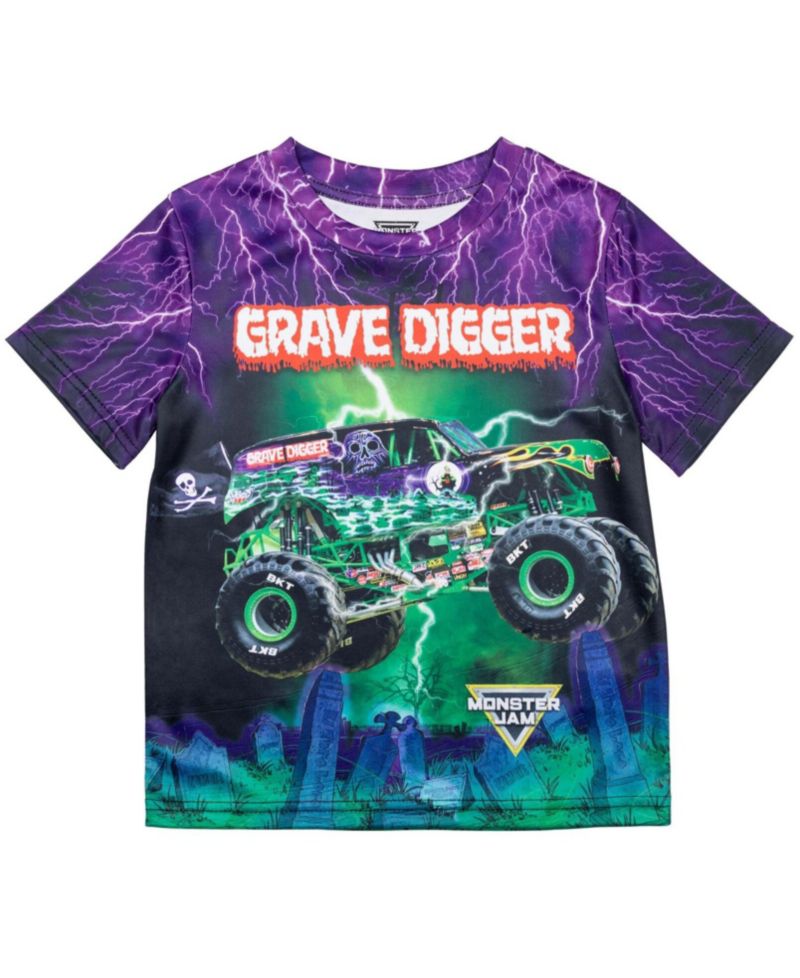 Boys 3 Pack T-Shirts to Grave Digger El Toro Loco Megalodon