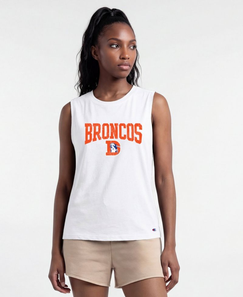 Women's Denver Broncos Crewneck Muscle Tank Top