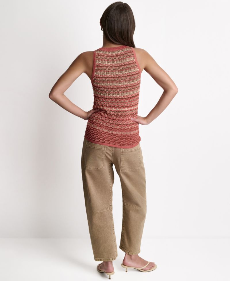 Women's Lurex Stripe Sleeveless Top
