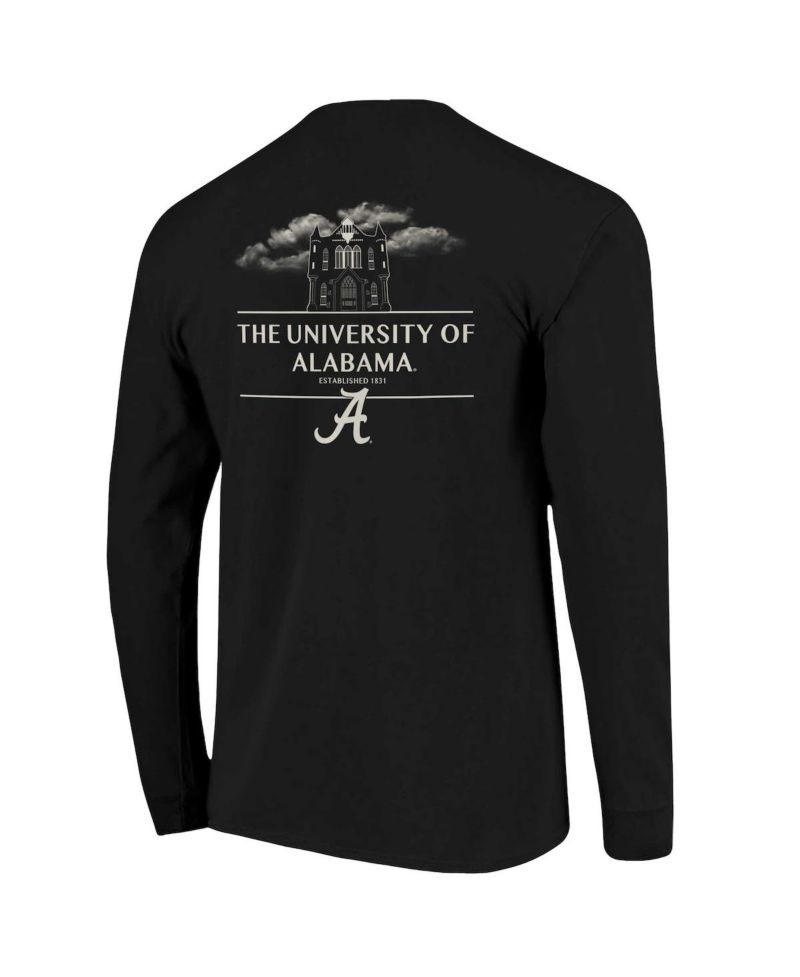 Men's Black Alabama Crimson Tide Comfort Colors Campus Nights Long Sleeve T-Shirt