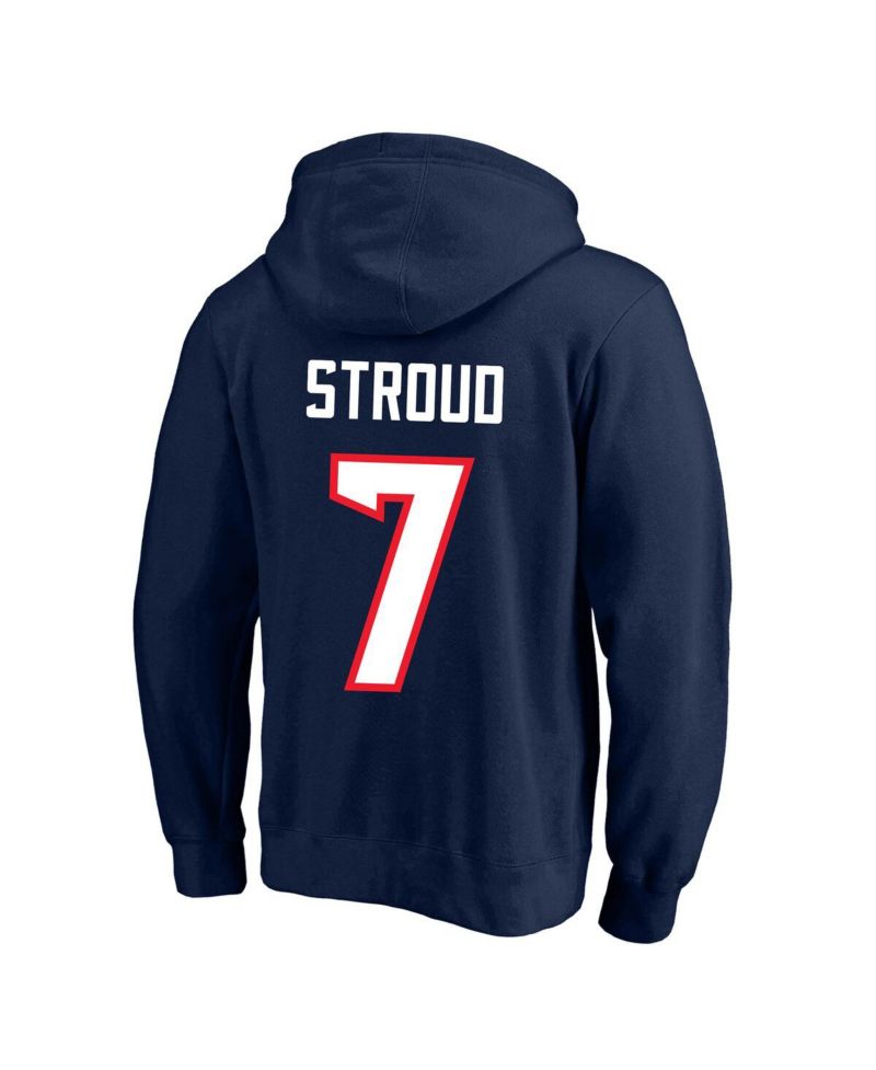 Men's C.J. Stroud Navy Houston Texans Big & Tall Name & Number Fleece Pullover Hoodie