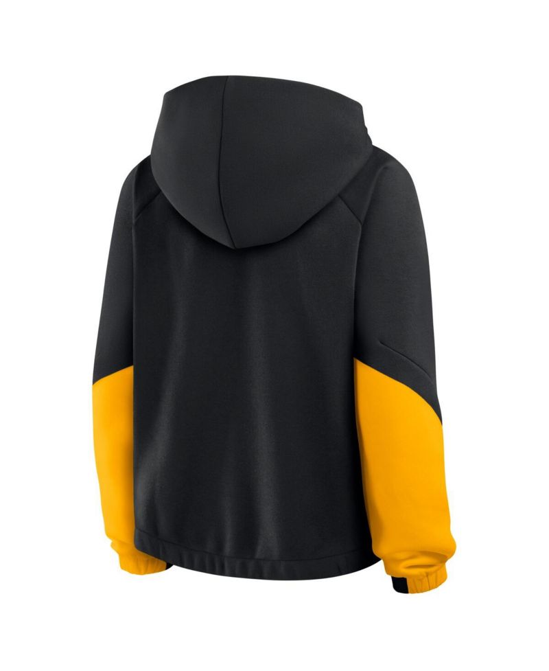 Women's Black Pittsburgh Steelers Oversized Redzone Bubble Screen Pullover Hoodie