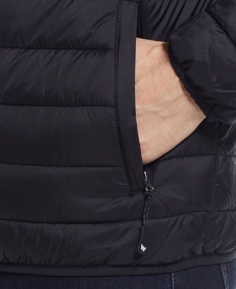 Men's Packable Neck Pillow Zip-Front Quilted Jacket