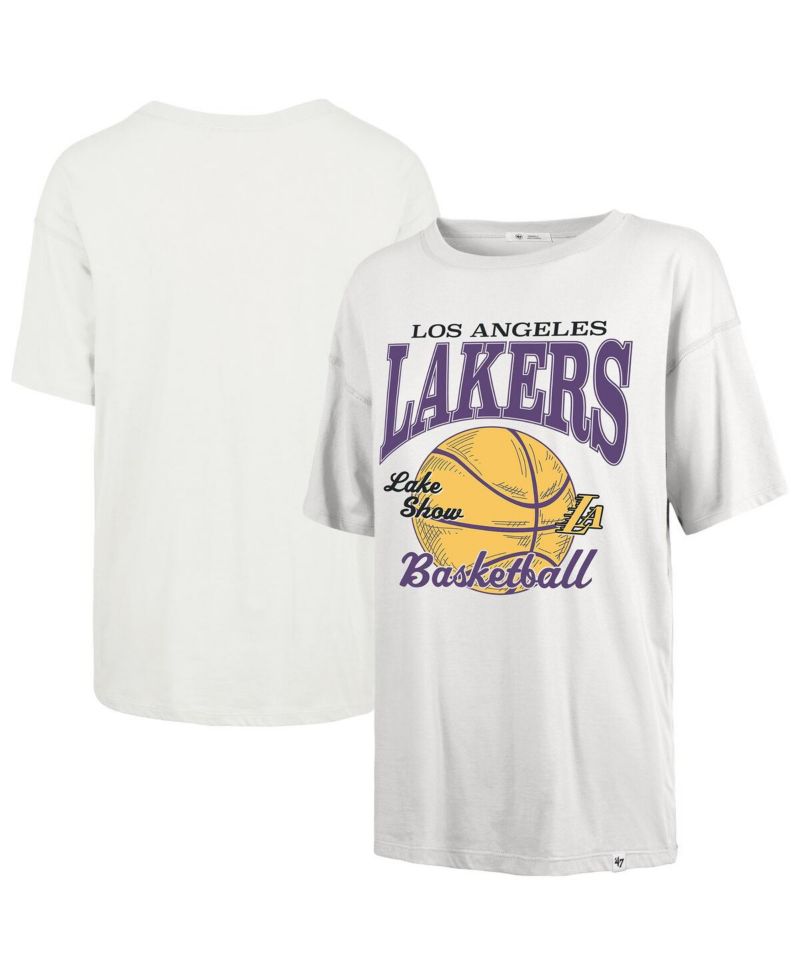 Women's White Los Angeles Lakers City Edition Down Court Sadie T-Shirt