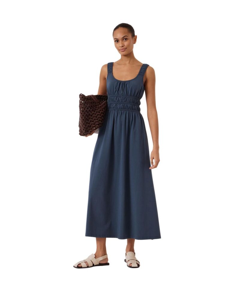 Women's Scoop Neck Gathered Strap Maxi Dress