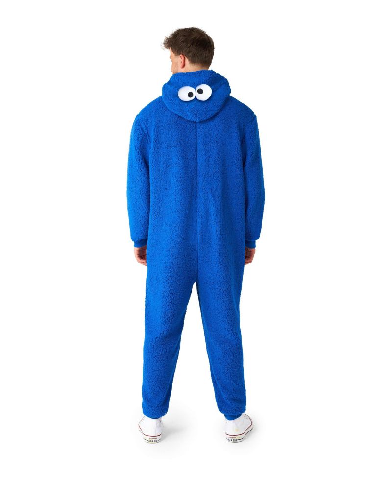 Men's Official Elmo Union Suit - Sesame Street Body Suit for Adults - Red