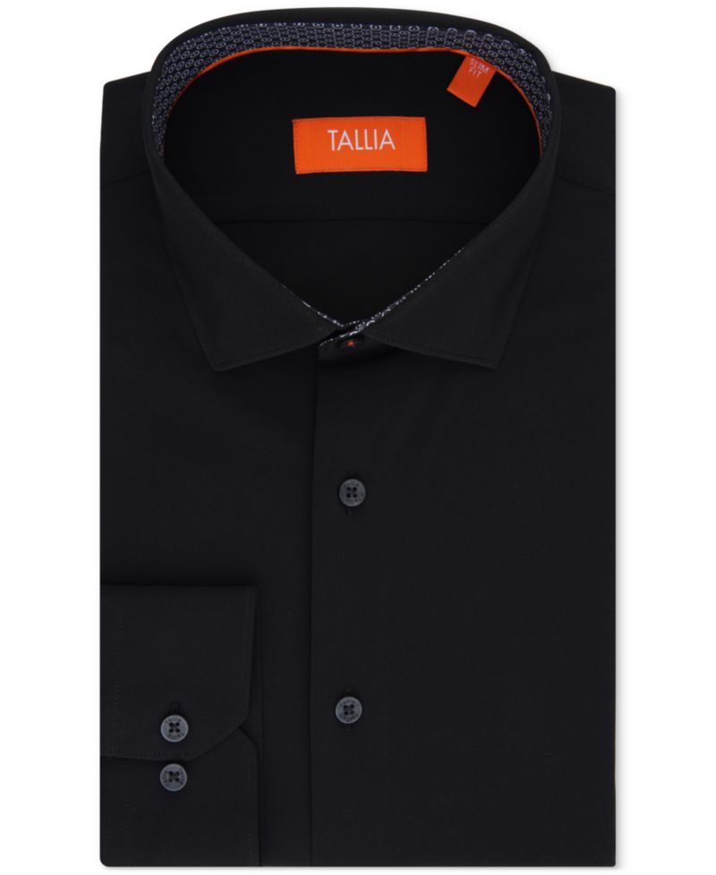 Men's Slim-Fit Solid Poplin Dress Shirt