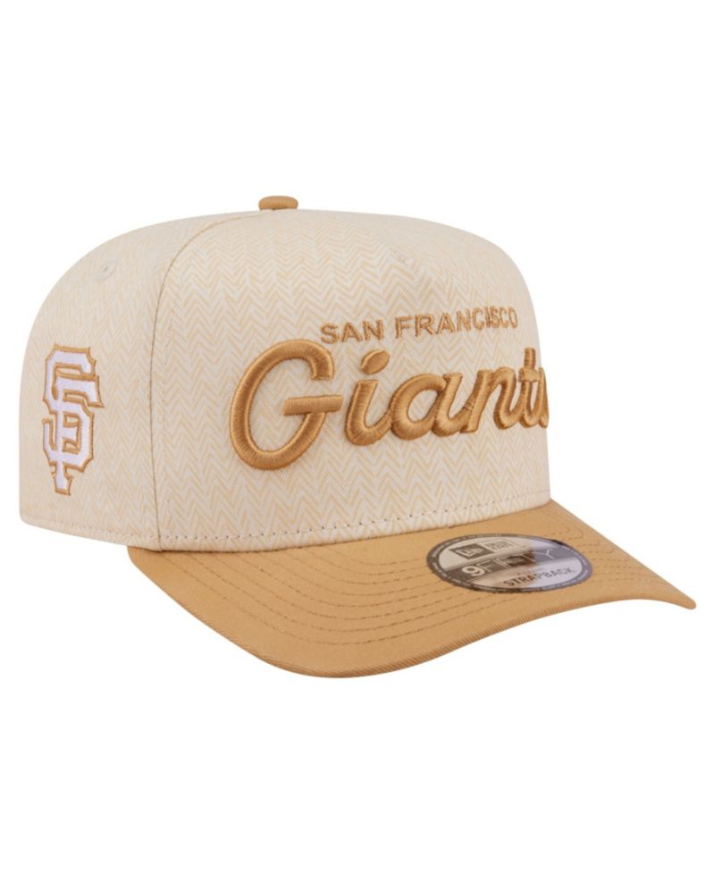 Men's Cream San Francisco Giants Herringbone 9FIFTY A-Frame Snapback Hat