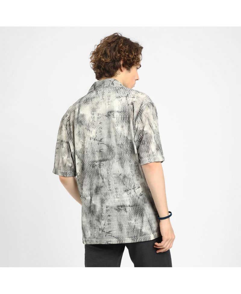 Men's Faded Woven Oversized Shirt