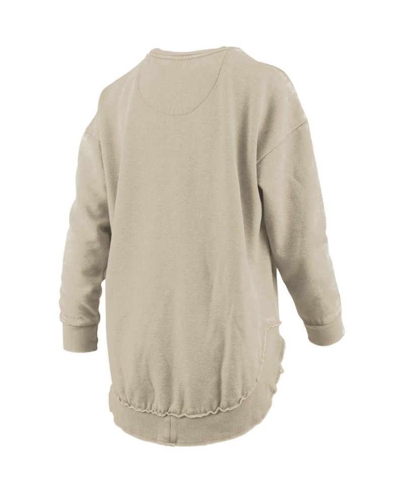 Women's Tan Penn State Nittany Lions Poncho Fleece Pullover Sweatshirt