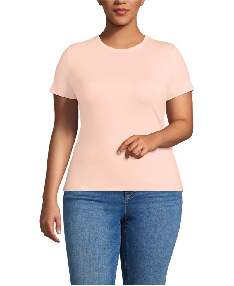 Plus Size Short Sleeve Cooling Crew Neck T-Shirt