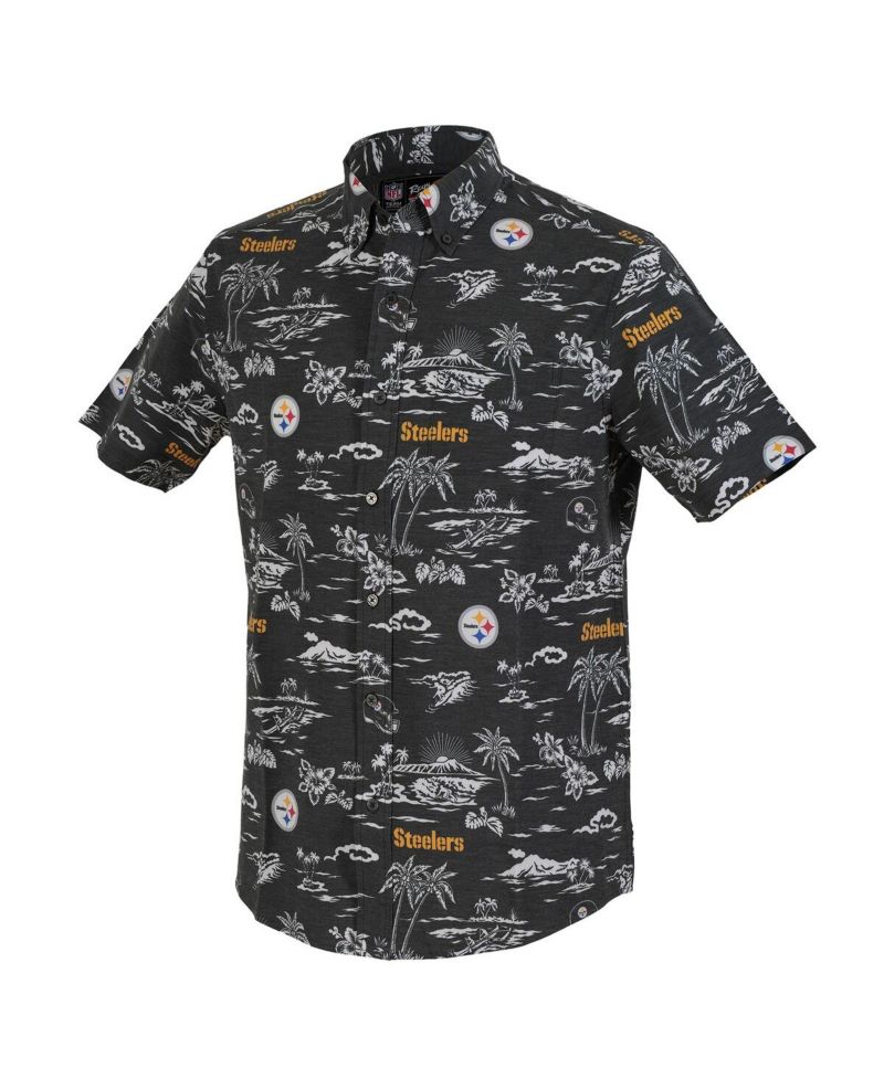Men's Black Pittsburgh Steelers Kekai Performance Button-Down Shirt