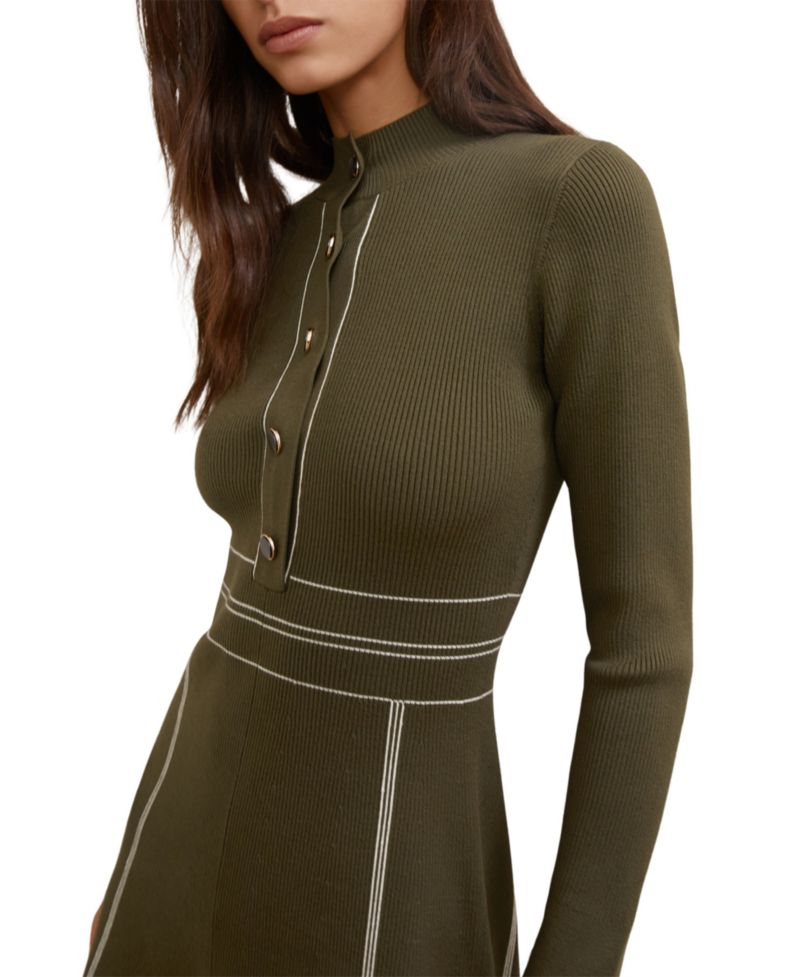 Women's Alex Mock-Neck Long-Sleeve Rib-Knit Mini Sweater Dress