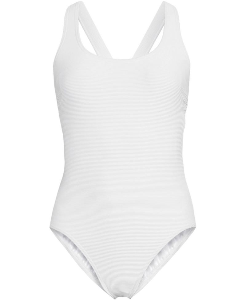Women's Tugless Ribbed X-Back One Piece Swimsuit