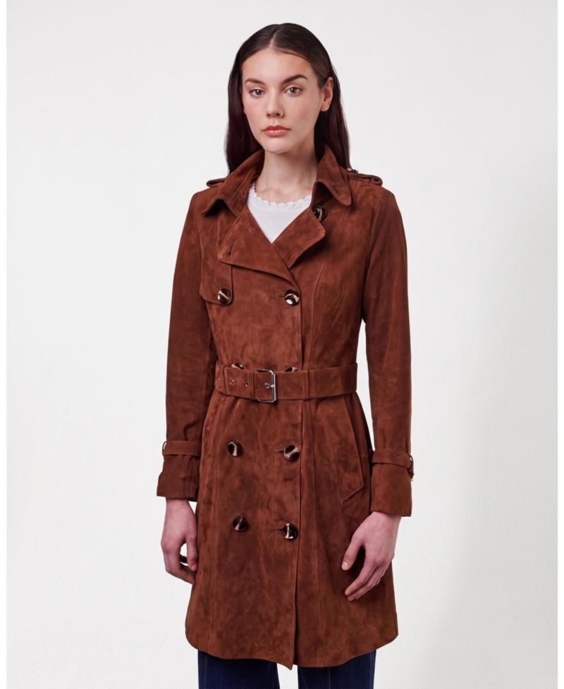 Women's Leather Trench Coat