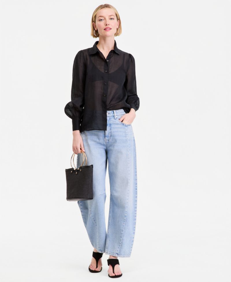 Women's Puffed-Sleeve Blouse