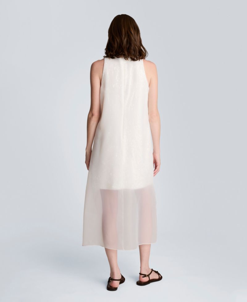 Women's Crewneck Sheer Overlay Dress