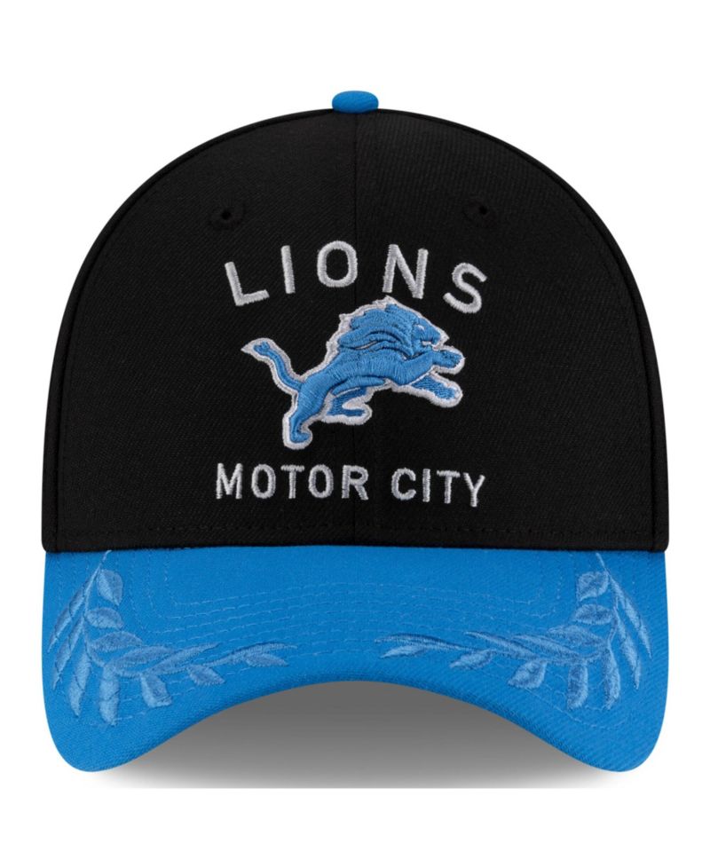 Men's Black/Blue Detroit Lions 2025 NFL Draft 39THIRTY Flex Hat