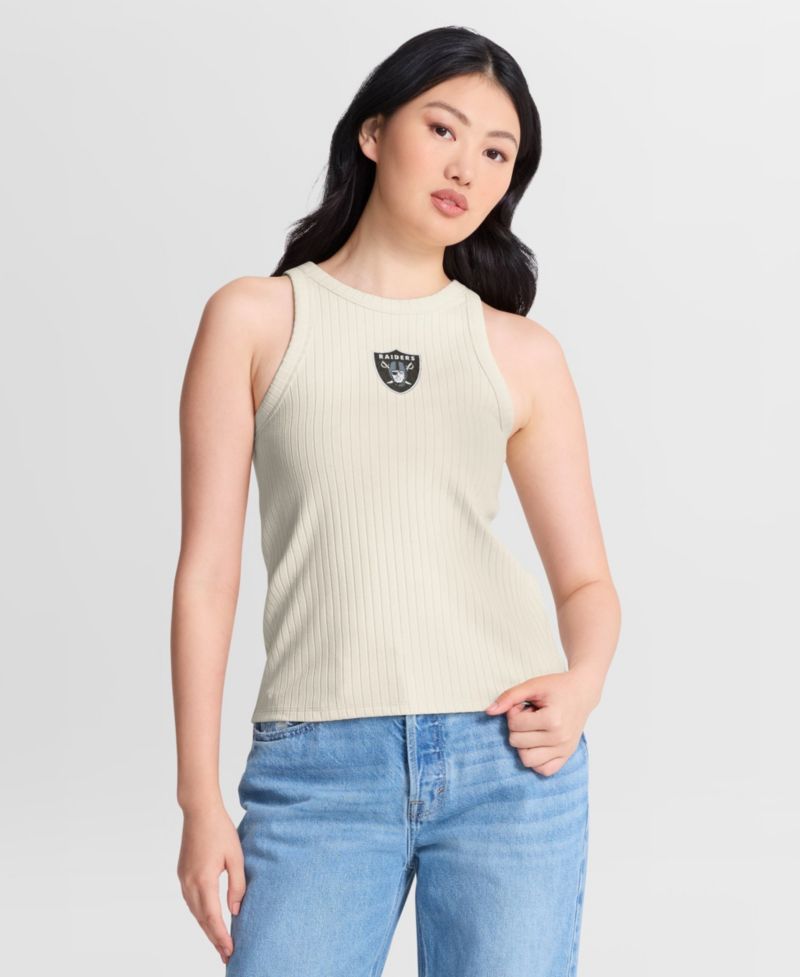 Women's Las Vegas Raiders Star Play Ribbed Crewneck Tank Top