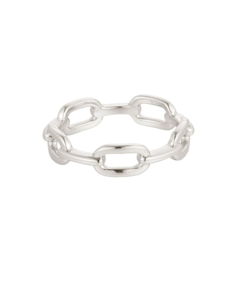 Silver-Tone Link Band Ring