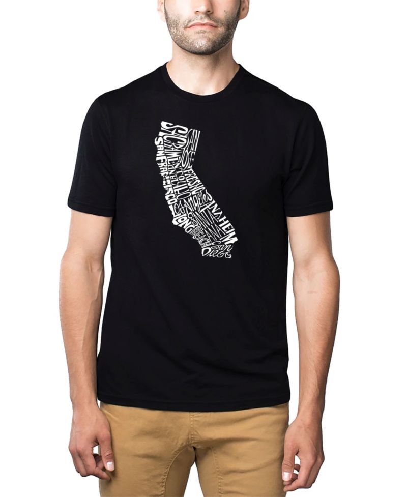 Men's Cotton/Poly Blend Word Art T-Shirt - California State