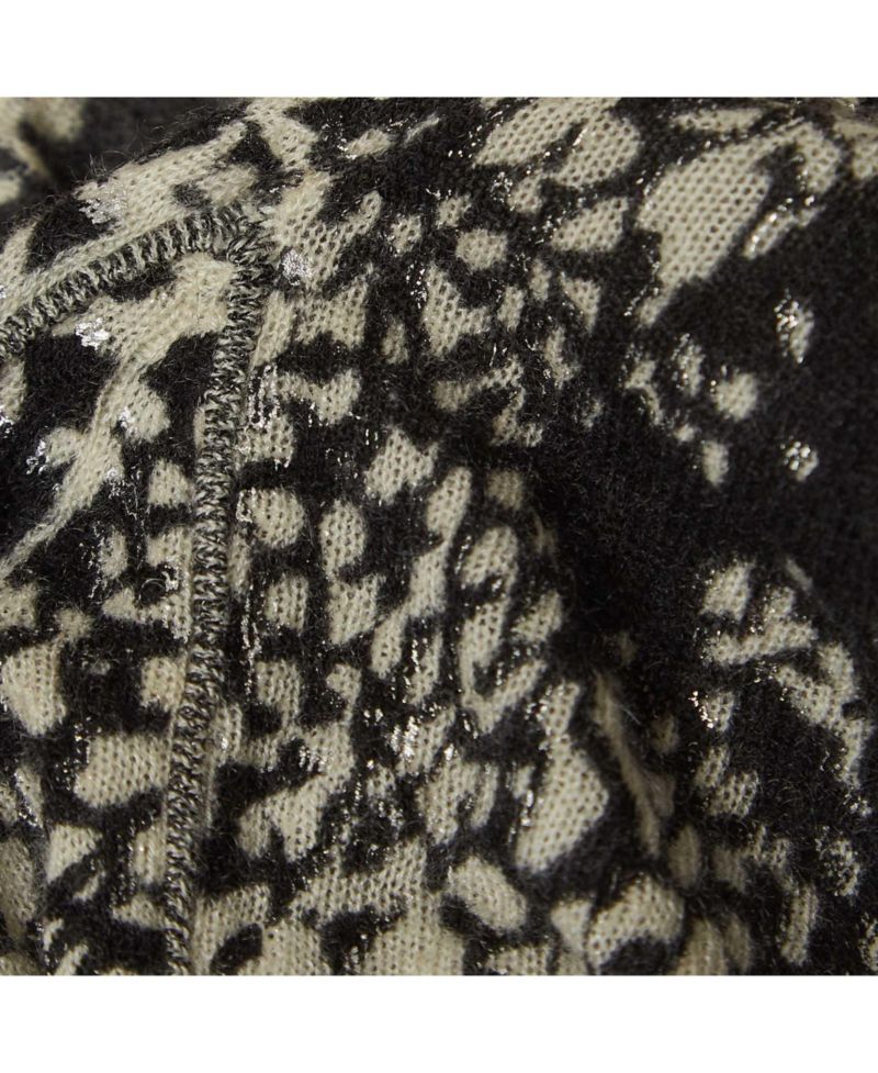 Women's Pre-Owned Zadig and Voltaire Black/white Abstract Print Cashmere Buttoned Cardigan