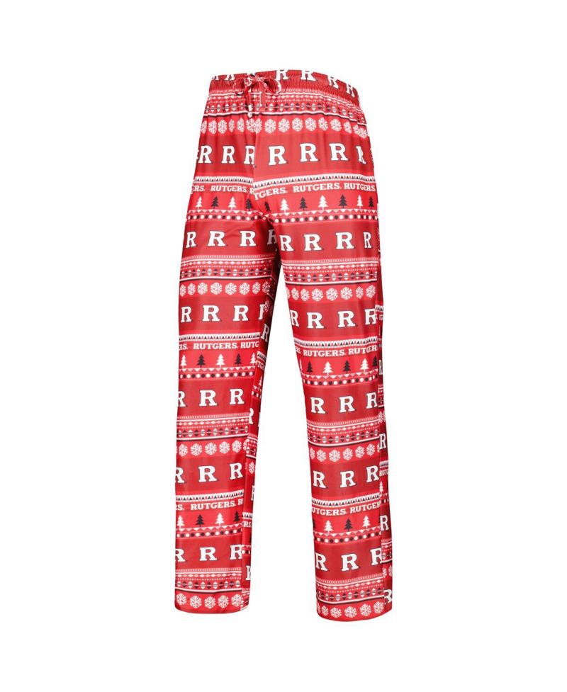 Men's Scarlet Rutgers Scarlet Knights Swivel Long Sleeve T-shirt and Pants Sleep Set