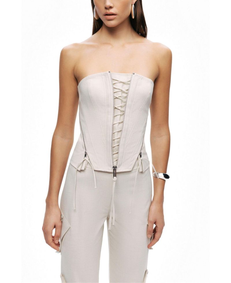 Women's Strapless Lace-Up Bustier