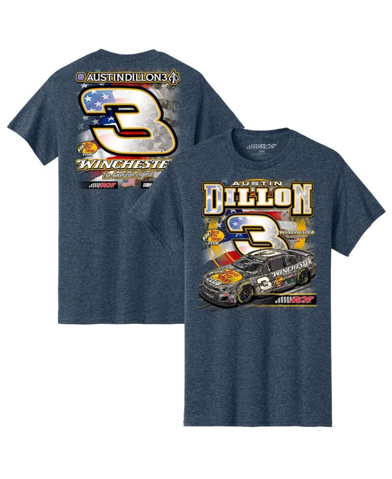 Men's Heather Navy Austin Dillon Bass Pro Shops Flag T-Shirt