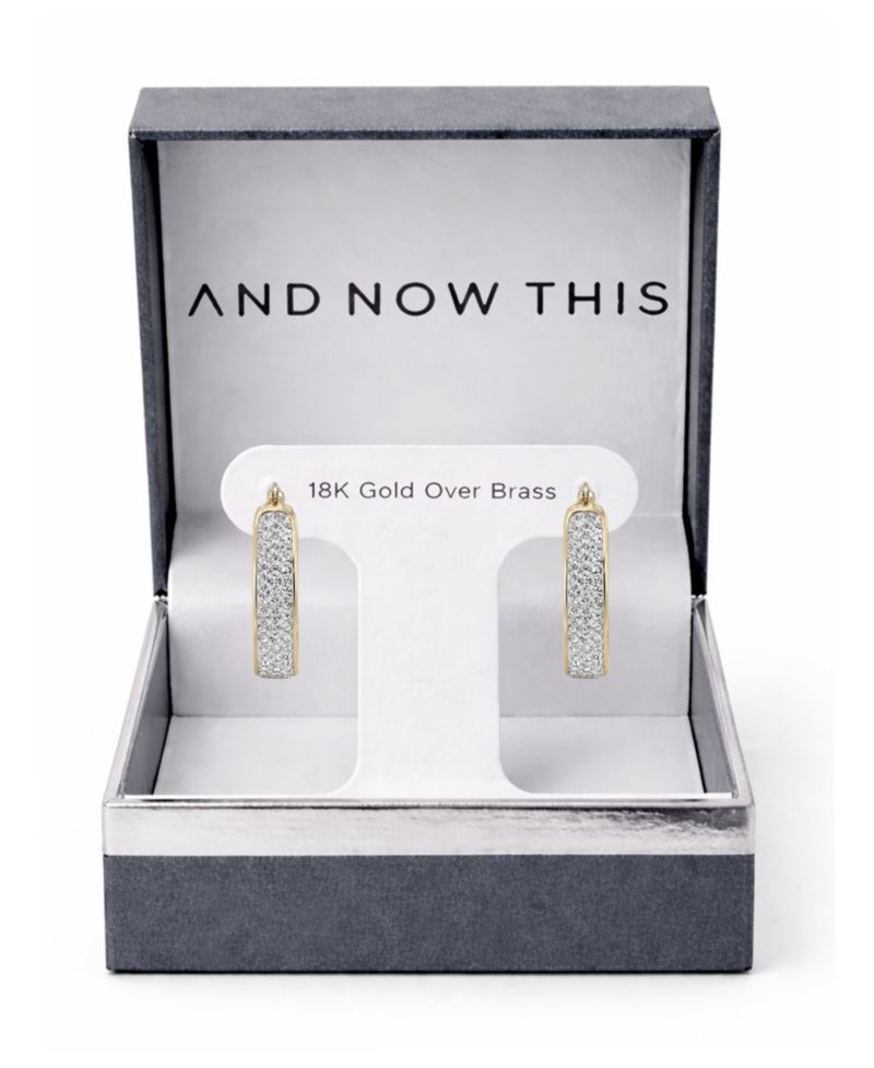 Clear Crystal Diamond Cut Hoop Earrings