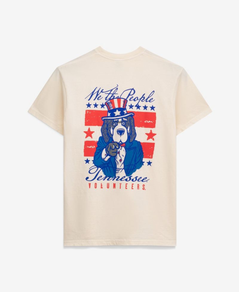 Men's Cream Tennessee Volunteers Uncle Sam Mascot T-Shirt