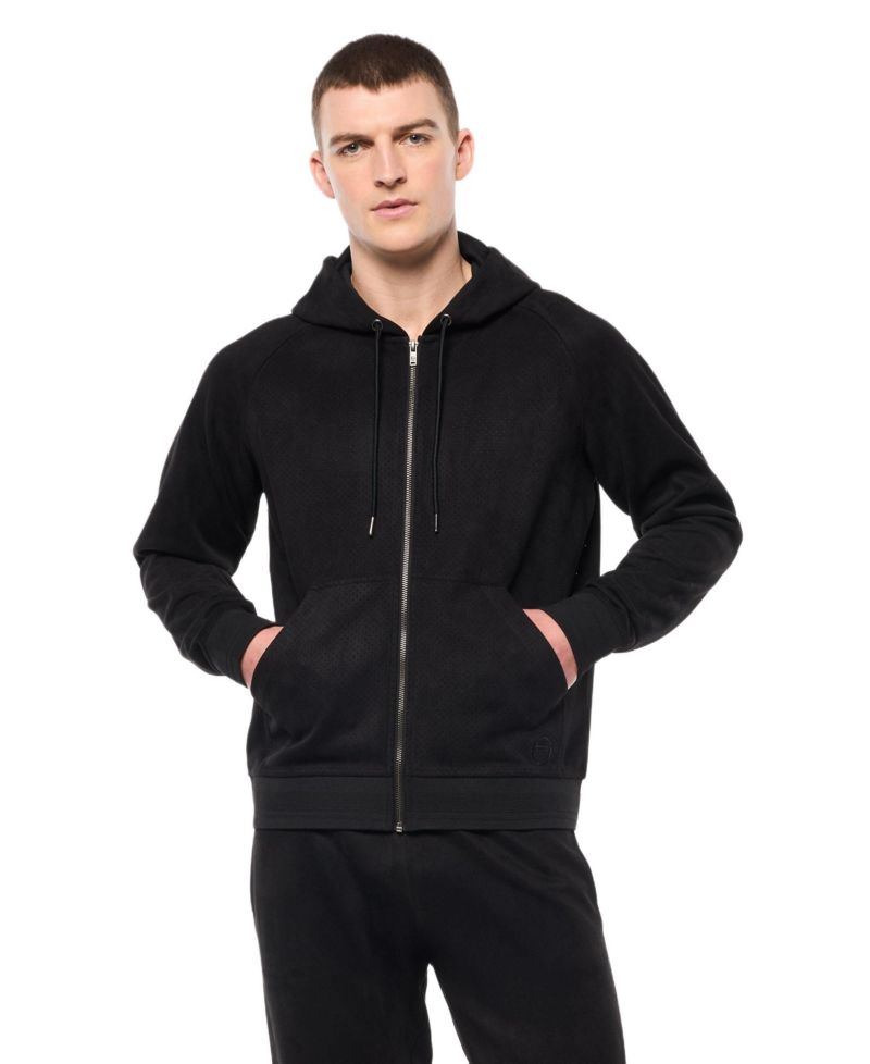 Men's Camoscio Full-Zip Faux suede Hoodie