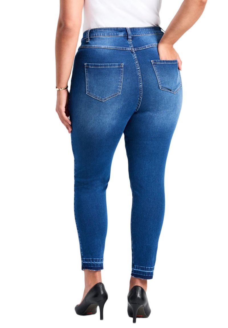 Women's Plus Size Butter Skinny Frayed Hem Jean