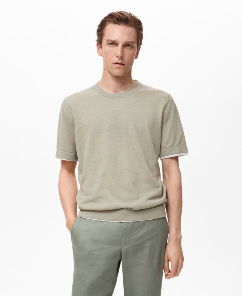 Men's Contrasting Cotton-Blend T-Shirt