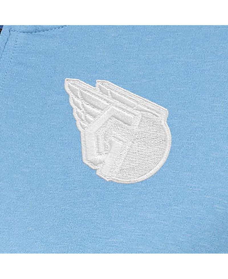 Women's Light Blue Cleveland Guardians Mentor Quarter-Zip Pullover Top