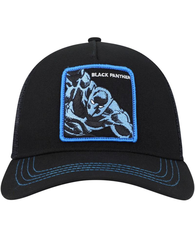 Men's Black Black Panther Retro A-Frame Snapback Hat