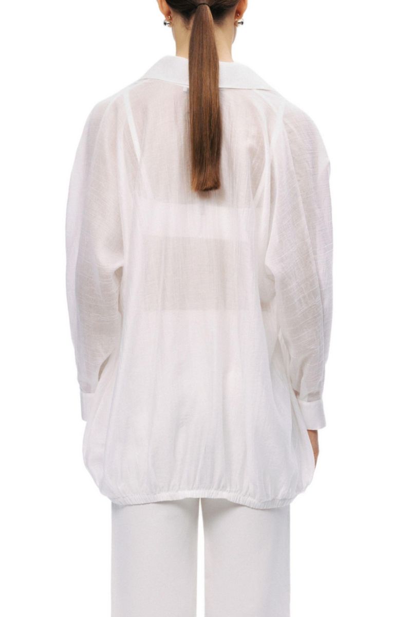 Women's Tie-Detail Long-Sleeve Collared Shirt