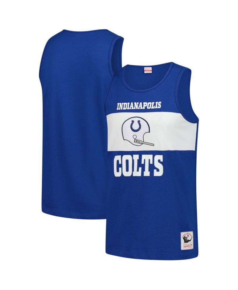 Men's Royal Indianapolis Colts Retro Color Block Tank Top